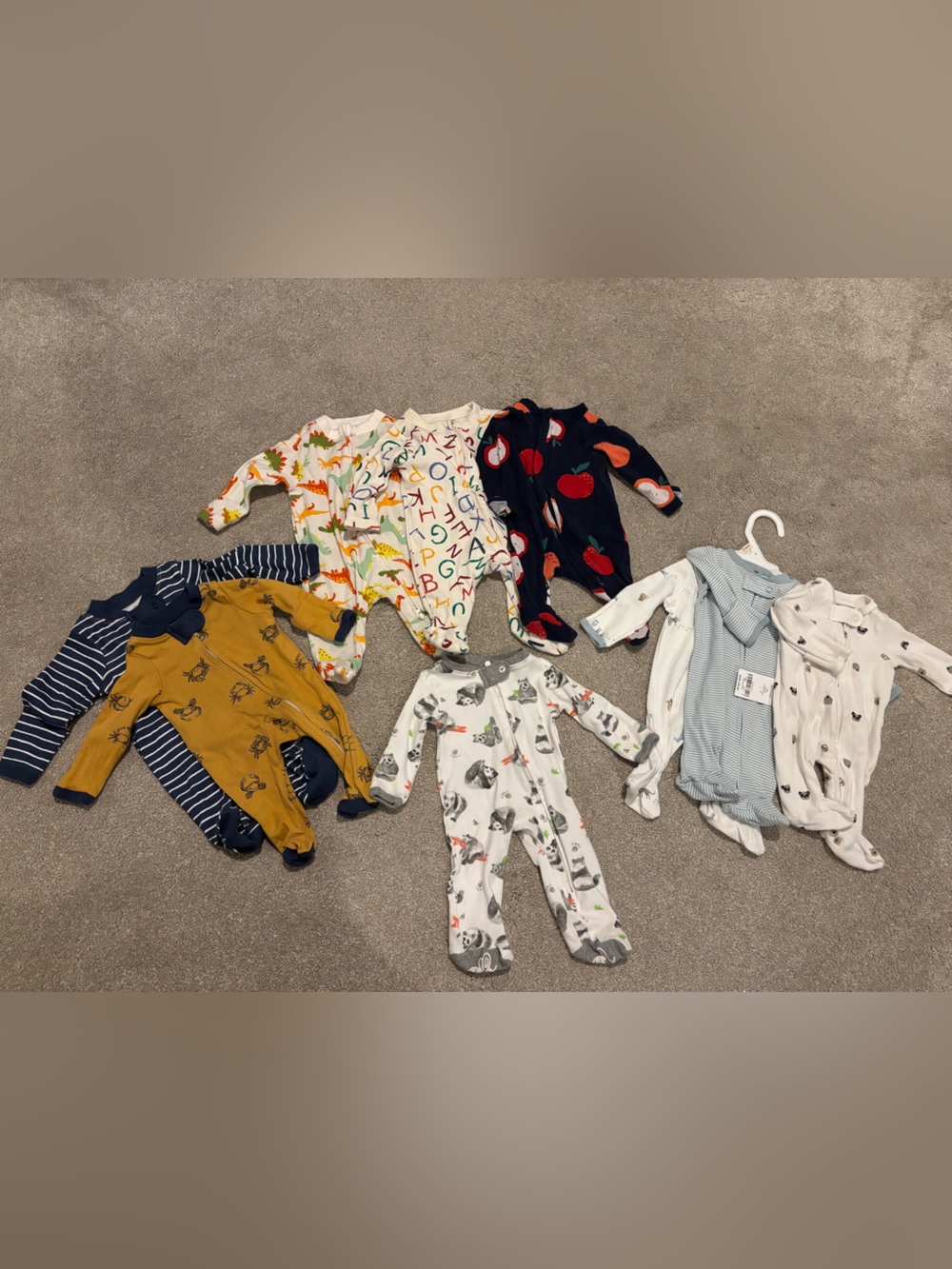 Preemie (up to 7lbs) Neutral/Boys Pajama Bundle-9 Sleepers